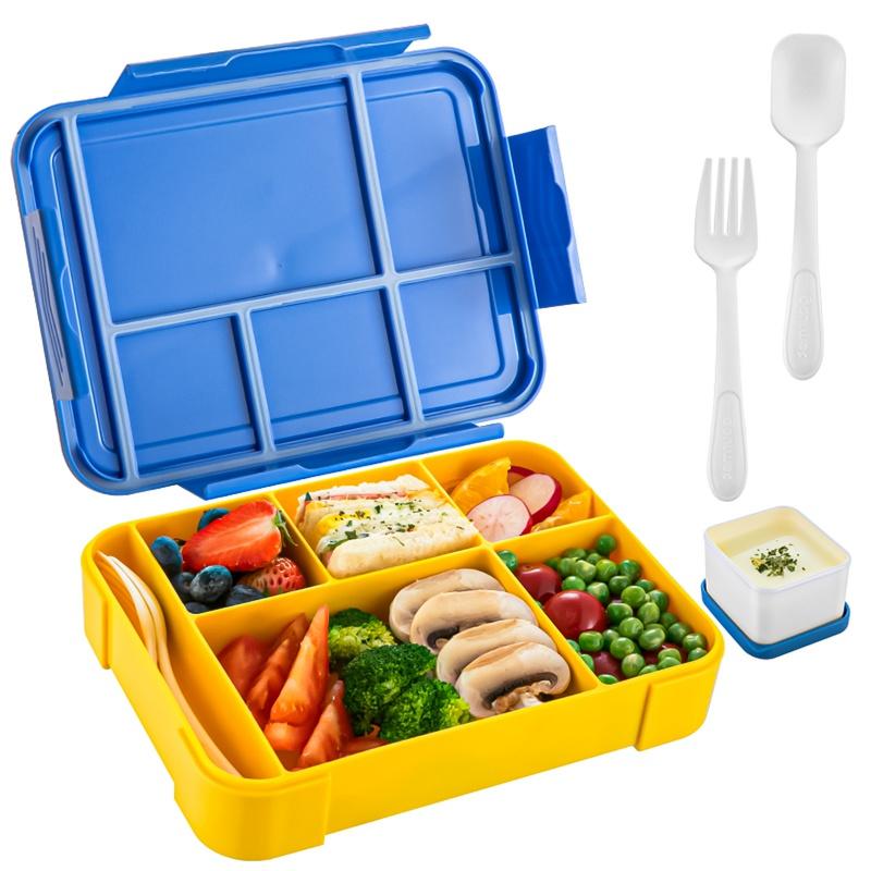 Lunch Boxes for Kids Children Student Sealed In Compartments Fruit Salad Boxes Work Microwave Heating Bento Boxes Kitchen Tool синий 1859₽