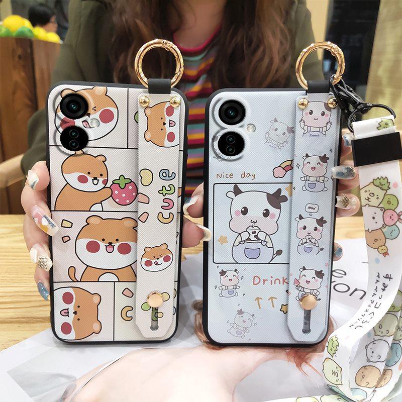 Soft case Wristband Phone Case For Tecno Camon19/19Pro 4G Back Cover Phone Holder Cute Shockproof Anti-dust Waterproof