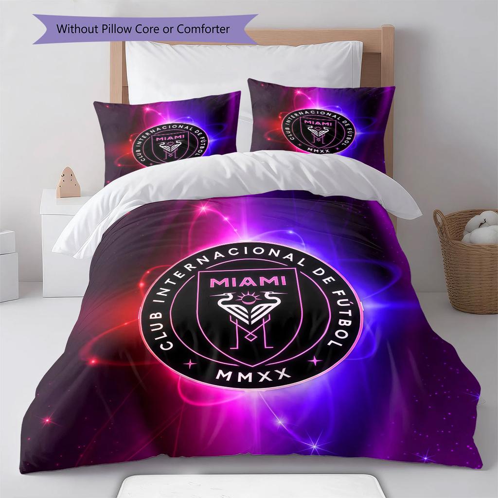 Inter Miami CF Pattern Bedding,Quilt Set Quilt Cover Pillowcase Home Birthday Gift(1 * duvet cover + 2 * pillowcase, without core)