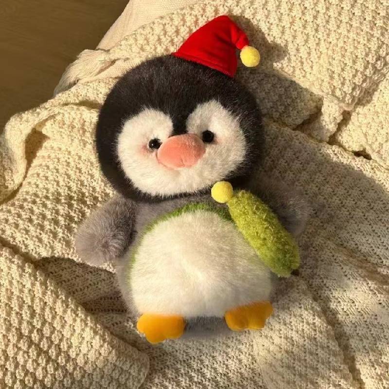 

Plush Penguin Toys Christmas Kids Gift Decoration Stuffed Animal Cute Dolls Santa Hood,25cm/9.84in