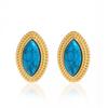 Youthway Retro-Style Women'S Teardrop Stud Earrings Blue Turquoise Stainless Steel Hypoallergenic Jewelry