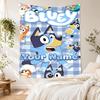 Bluey Personalized Text Tapestry Foldable Wall Tapestry Smooth Polyester Suitable for Camping Multi-purpose for All Occasions