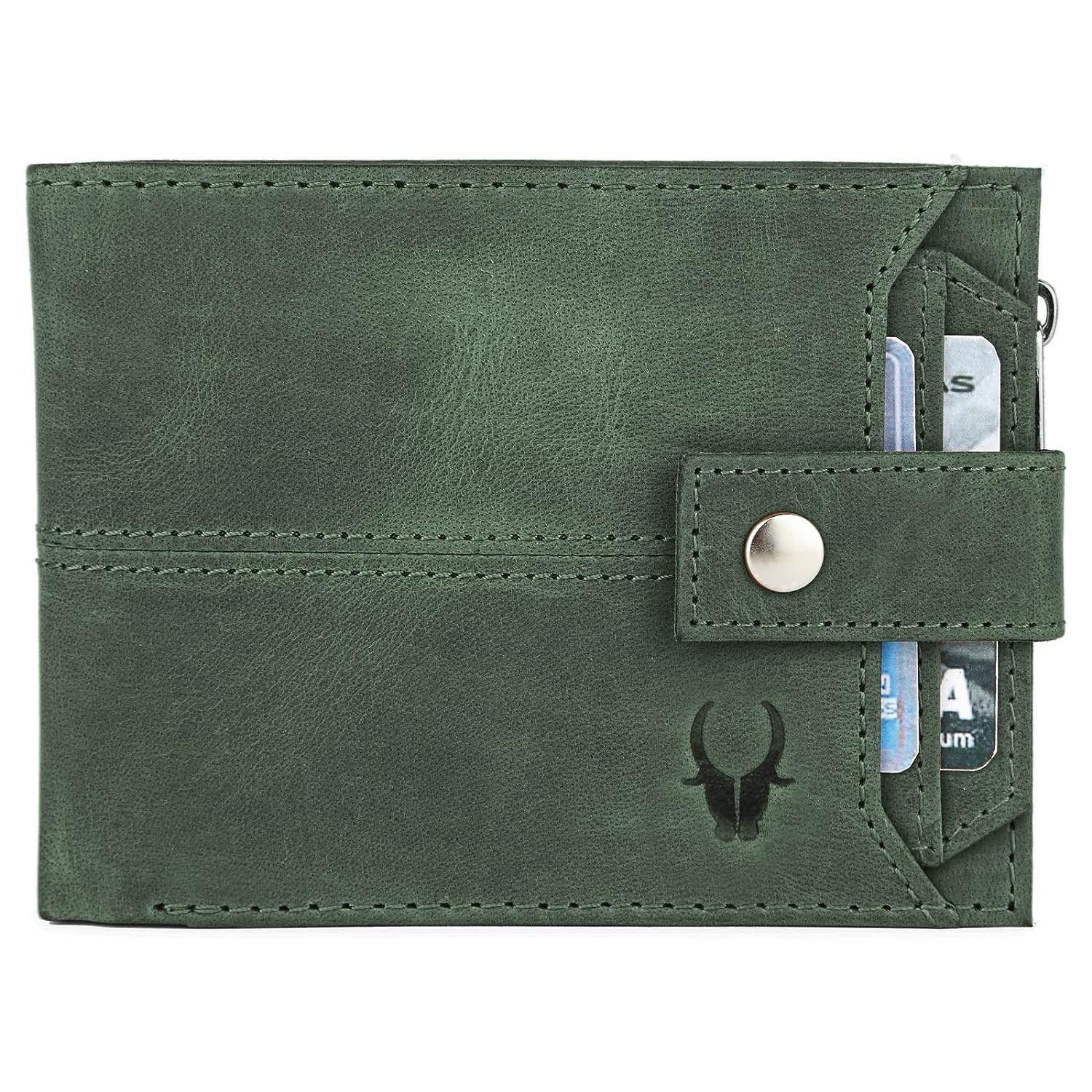 Кожаный кошелек для мужчин. Кошелек на молнии ручной работы с ультрапрочной строчкой — фото 4