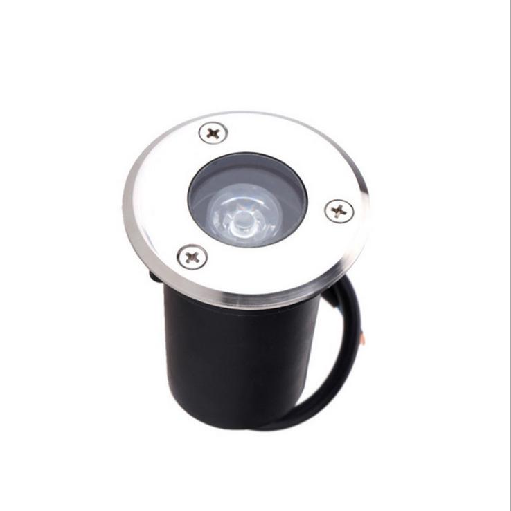 Reflektor do země z nerezové oceli 304, 1W, průměr 65 mm, 3W krajinné světlo se zemním hrotem pro osvětlení dvora.