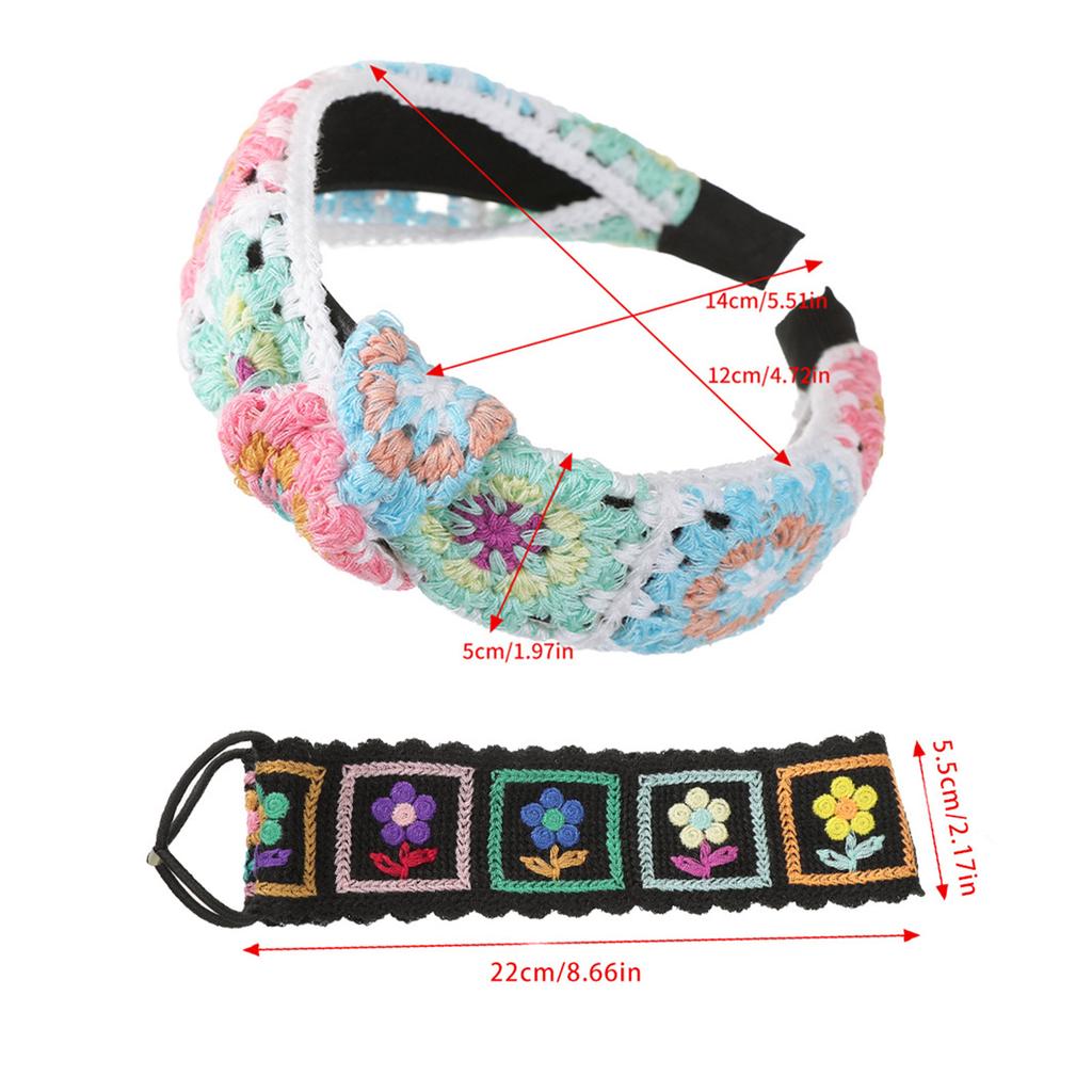 Boho Bandana Headband Turbans for Women Versatile Turban Ethnic Style Head Wrap Vintage Headband Country Style