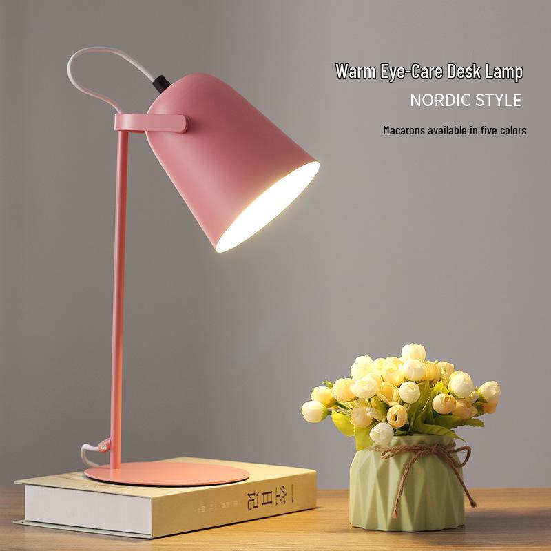 Nordic Macaron-Colored LED Desk Lamp - Eye-Protecting, Dorm-Ready for Students