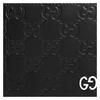Gucci Silbernes Etikett Double G Logo für Presbyopie Kurzes Bifold Gelochte Leder Geldbörse Herren Schwarz