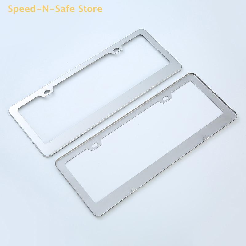 1pcs Car Number Plate License Frame Cover Aluminum Photo Frame Car Personalized Modified Stainless Steel License Plate