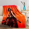 Singer On Stage with Red Dress for All Seasons Blanket Lunch Break Throw Gift