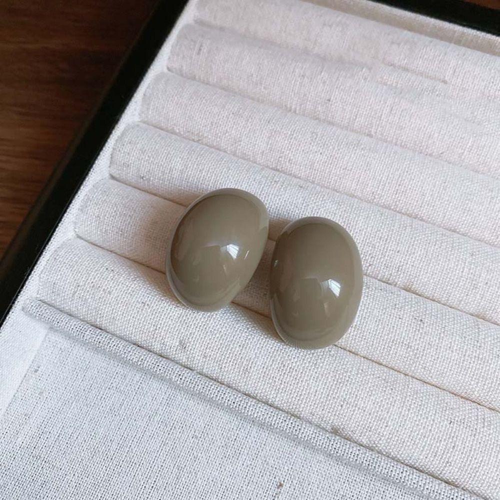 Exquisite Semi-Circle Earrings Acrylic Resin Elegant Ellipse Earrings  Jewelry Accessories