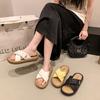 thick-soled cross-toed shoes for women's summer wear 2025 new fashion casual versatile comfortable soft-soled sandals