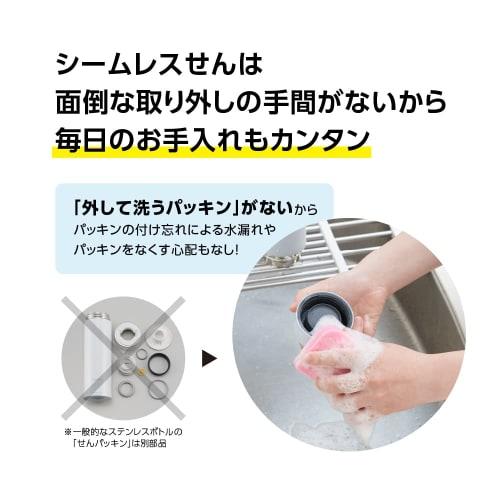 ZOJIRUSHI Water Bottle, Seamless Cap, Large Capacity, 600ml, Screw, Stainless Steel Mug, Ice Gray, Integrated Cap and Gasket, Easy to Clean, Only 2 It