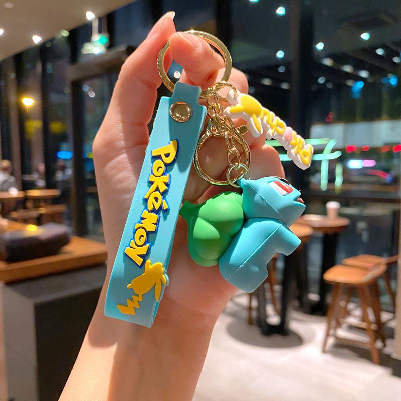 Pokemon Keychain Batch Pendant Pokemon Keyring Cute Pikachu Doll Bag Car Pendant for Birthday Kids Gift Toys Charm Bulk Gourd