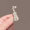 Shinny Crystal Violin Pearl Brooch for Women Exquisite Music Accessories Clothing Decoration Brooches Pins
