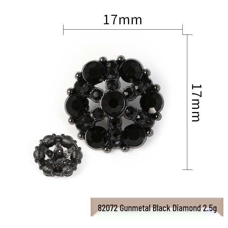 Luxury Rhinestone Metal Retro Buttons - Colorful Hollow Diamond Design with Alloy Base, Decorative Accessories