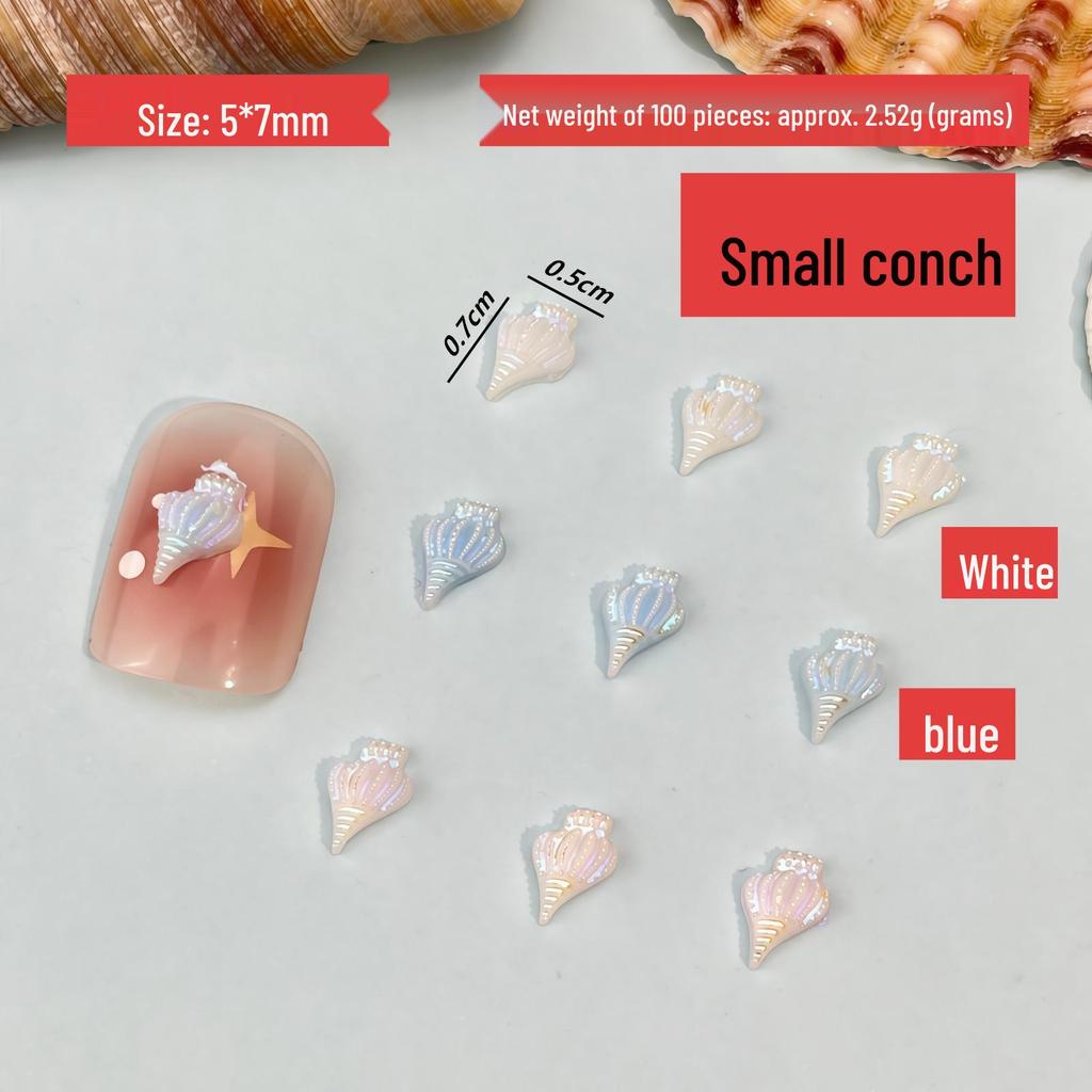 Ocean Style Seashell Nail Art Kit: 3D Shell, Starfish, Resin Ornaments with 12-Grid Box