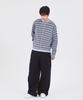 GLW Striped Crop Knit Cardigan Gray