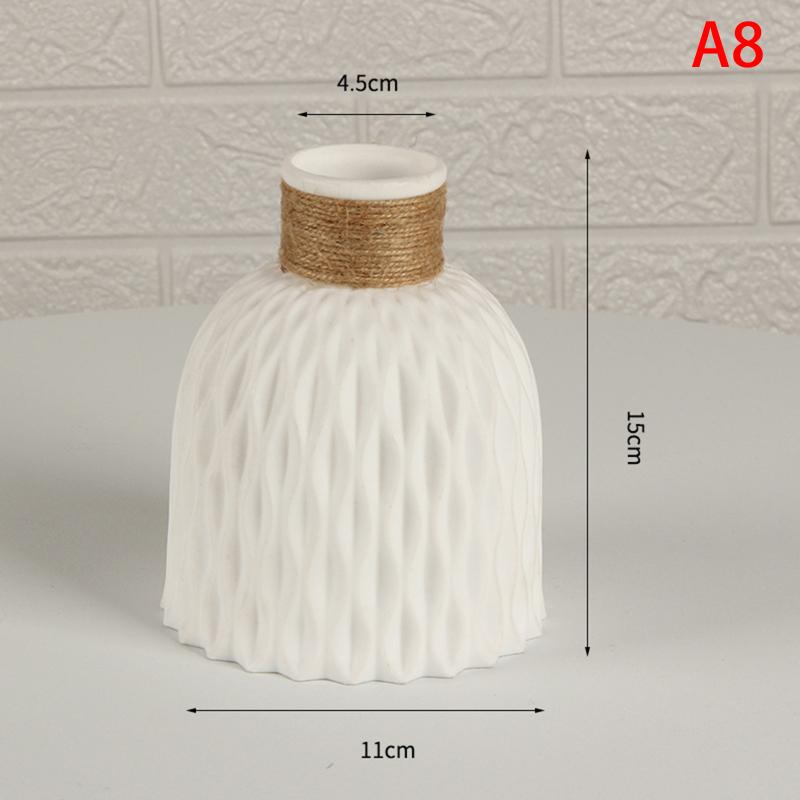 PP Vases Double Pack Imitation Ceramic Flower Pots Modern Lightweight Decorative Vessels for Home Table Wedding Ramadan
