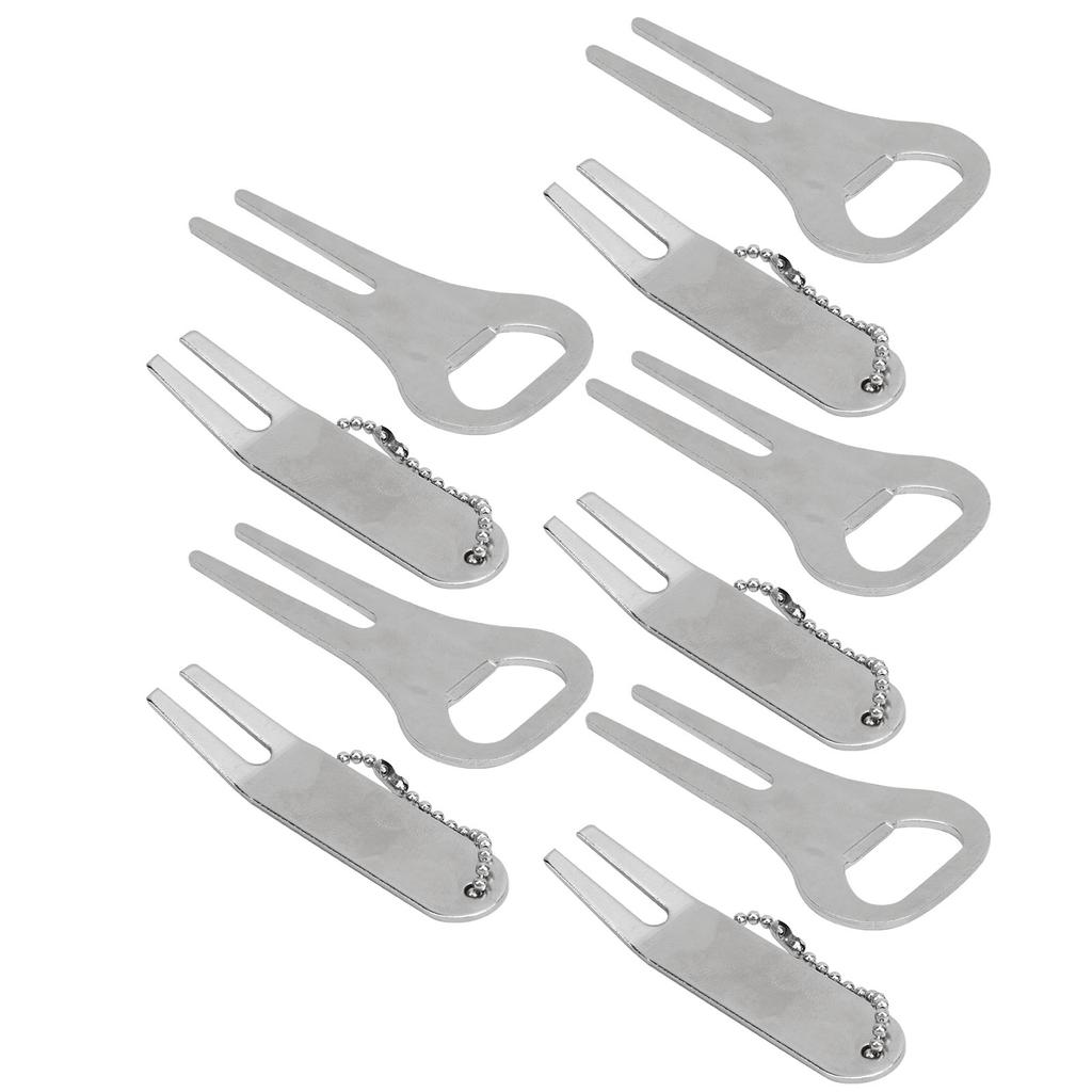 ZineAlloy Golf Divot Fork Repairing Tool with Beads String Round Head and Bend Head