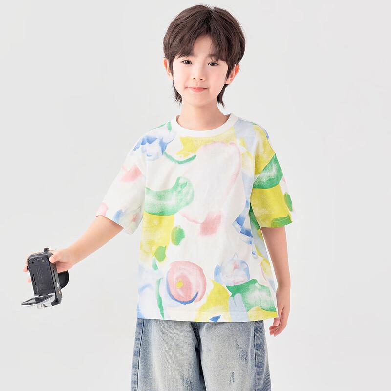 Duoduojia Boys' Summer Cool-Touch Tie-Dye Short Sleeve T-Shirt