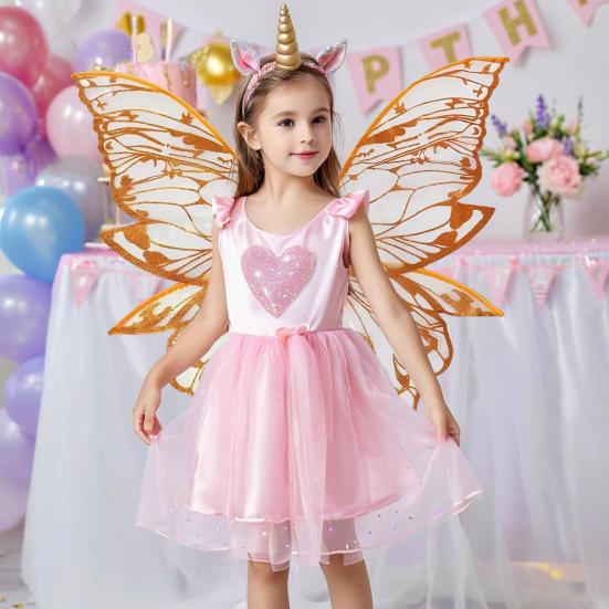 Yousheng Fairy Wing for Girls Women Organza Angel Wings Halloween Butterfly Cosplay Costume for Cosplay Party Accessory