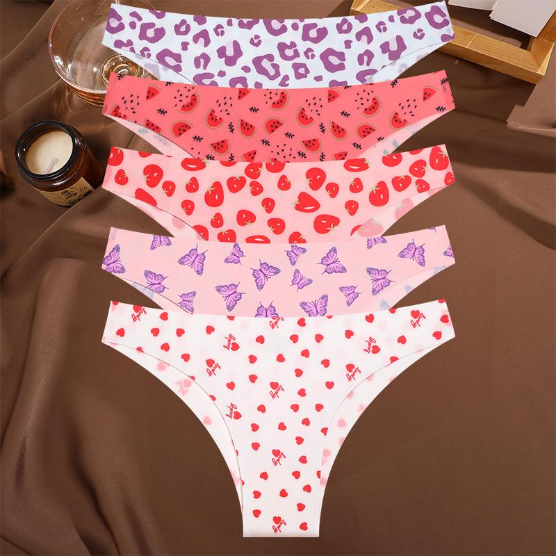 

5 шт бесшовные цветные бразильские трусы женские сексуальные нижнее белье ледяной шелк трусы с низкой талией стринги женские мягкие ультратонкие трусы S&Set