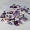 Natural Slice Stone Amethysts Purple Pendant Quartz Crystal Irregular Charm For Handmade Jewelry Making Necklace Earring Diy