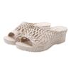 Women's 2025 Fashion High Heel Non-Slip Slippers - Summer Hollow Out, Comfortable, Thick Sole, One-Strap Design for Outdoor Use