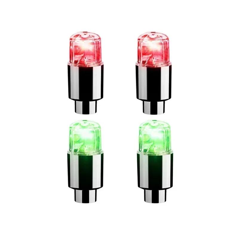 2/4/8pcs LED Tire Valve Stem Caps Neon Light Waterproof Wheel Spoke Lights LED Tire Lamp for Motorcycle Bicycle Car Accessories