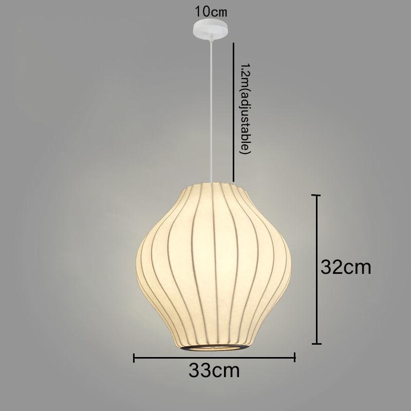 Modern Simple Led Lantern Pendant Light Restaurant Japanese Style Hanging Lights Teahouse Dining Room Fabric Droplights