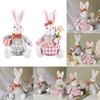 Spring Rabbit Doll Rabbit Figure for Easter Party Decors Kids Holiday Gift Colorful Accent for Windowsill Shelf