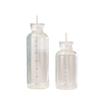 Summer Style Double-Lid Straw Glass Water Cup with Time Scale