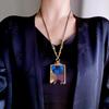 3D Hand-Painted Yellow Jambhala Thangka Zhakiram Gau Box Necklace