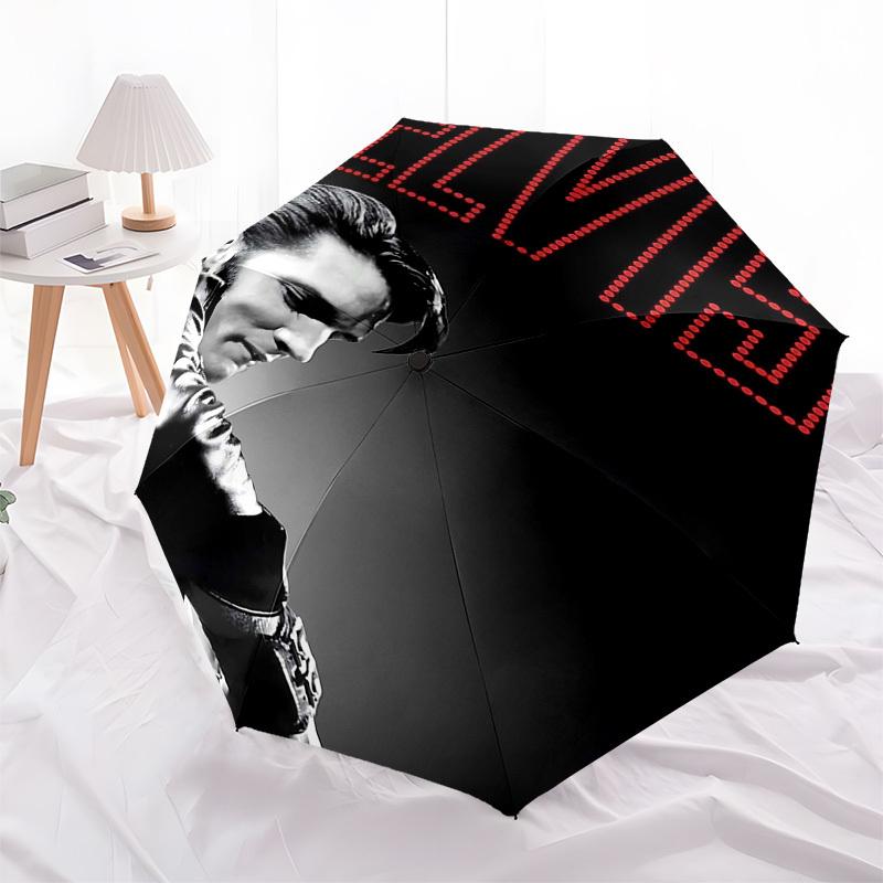 1pc ELVIS TM Automatic Open, Windproof, Compact Travel Umbrella, Gift for Birthday, Christmas, Business 93083