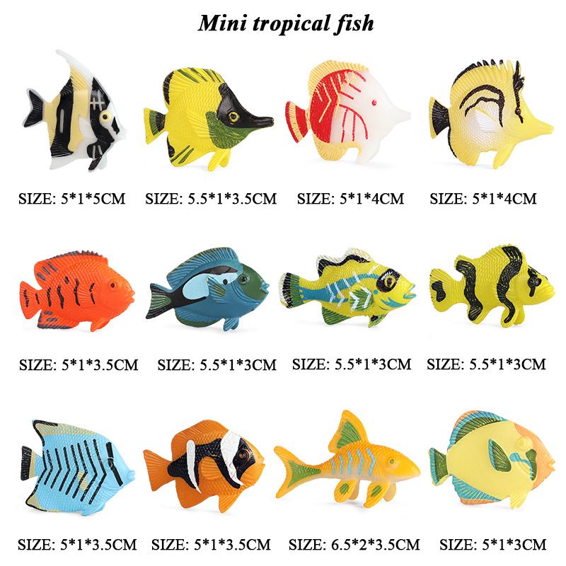 Oenux Solid Animals Action Figures Wild Ocean Insect Model Set Dinosaur Butterfly Fish Bird Turtle Frog Lizard Figurines Kid Toy