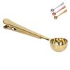 Coffee Spoon Sealing Clip 2 in 1 Stainless Steel Tight Sealing Deepen Design Convenient Practical Co