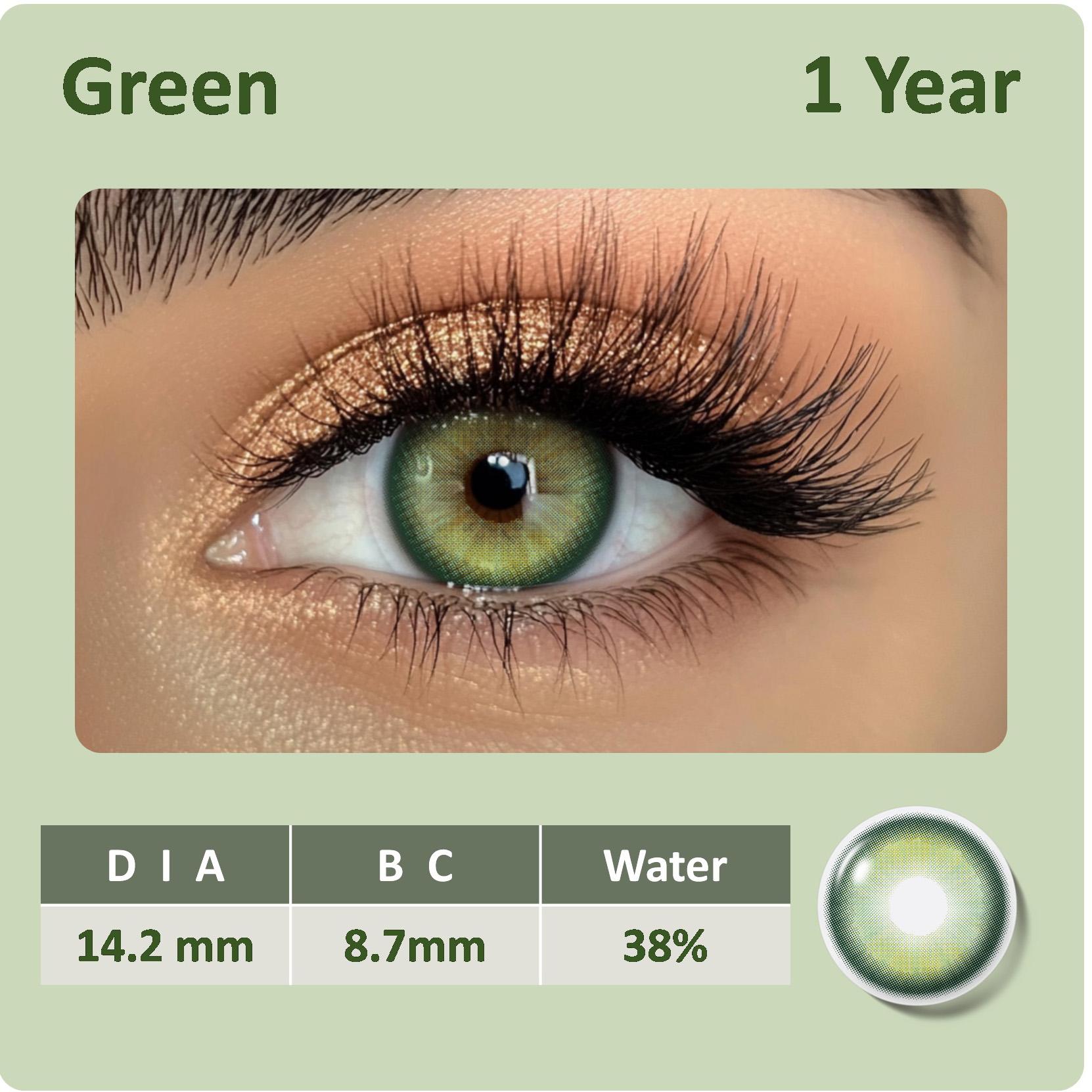 

Color Contact Lenses With Soft Colored Lenses 1 Pair 14.2 mm Natural Color Lenses for Vision Eye Lens, Blue eyes 0 оливковый