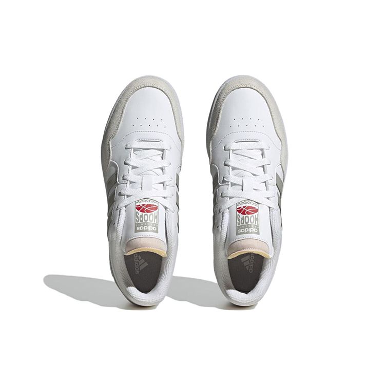 Adidas Neo Hoops 3.0 Non-Slip Shock Absorption Wear-Resistant Low-Top Skate Shoes Men Sneakers White Gray HP7947