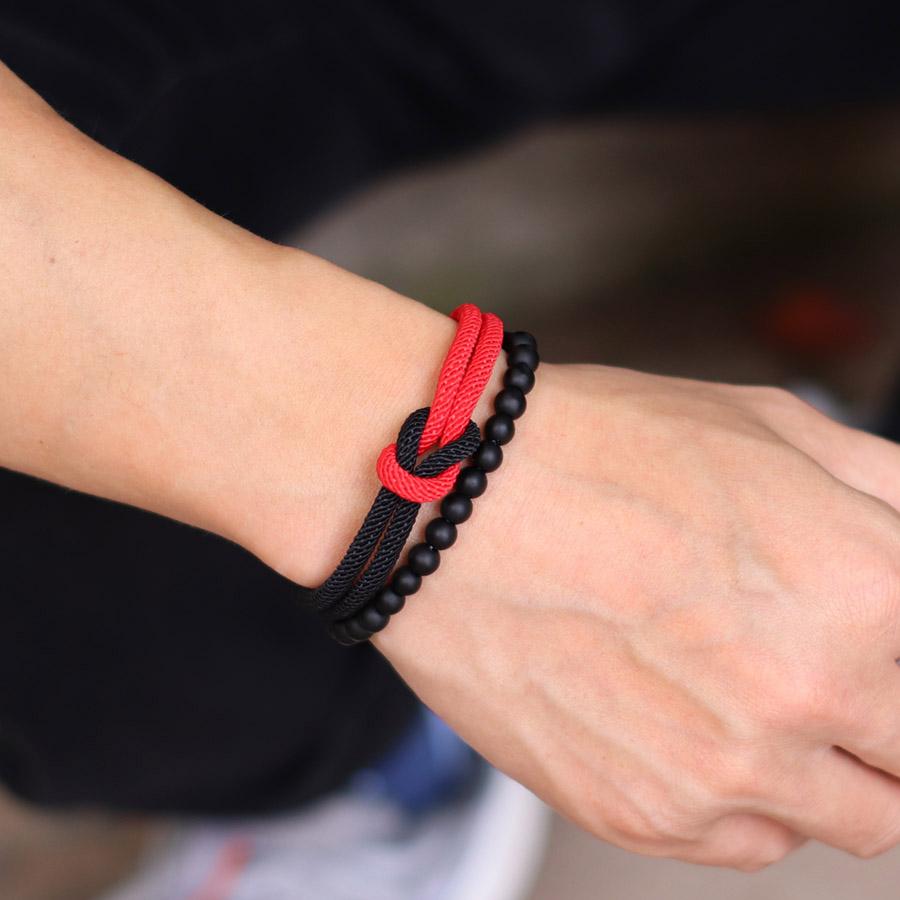 2Pcs Classic Contrasting Color Bracelet Set For Men Grade A 4mm Cord Chain Braslet Ukrainian Flag Element Wrap Braclet Pulseria
