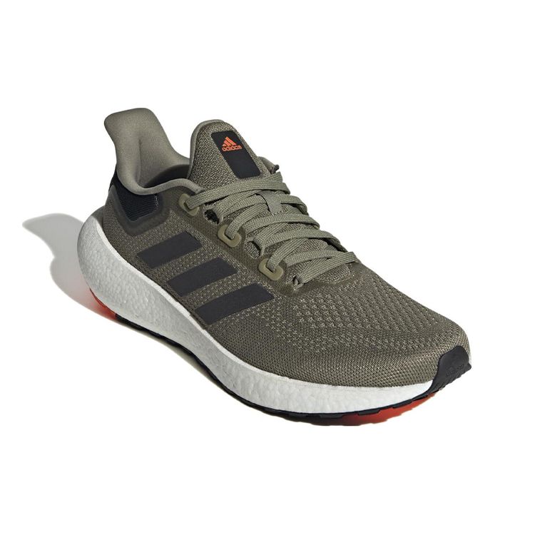 Adidas Pureboost Go 22 Comfortable Fabric Leather Non-Slip Wear-Resistant Low-Top Short Distance Running Shoes Unisex Sneaker Green Brown GW9154
