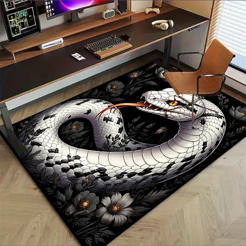 1PC Snake Flowers Anti-slip carpet, suitable for Office, bedroomand playrooms. It can also be used as a sofa footrest cover-W67