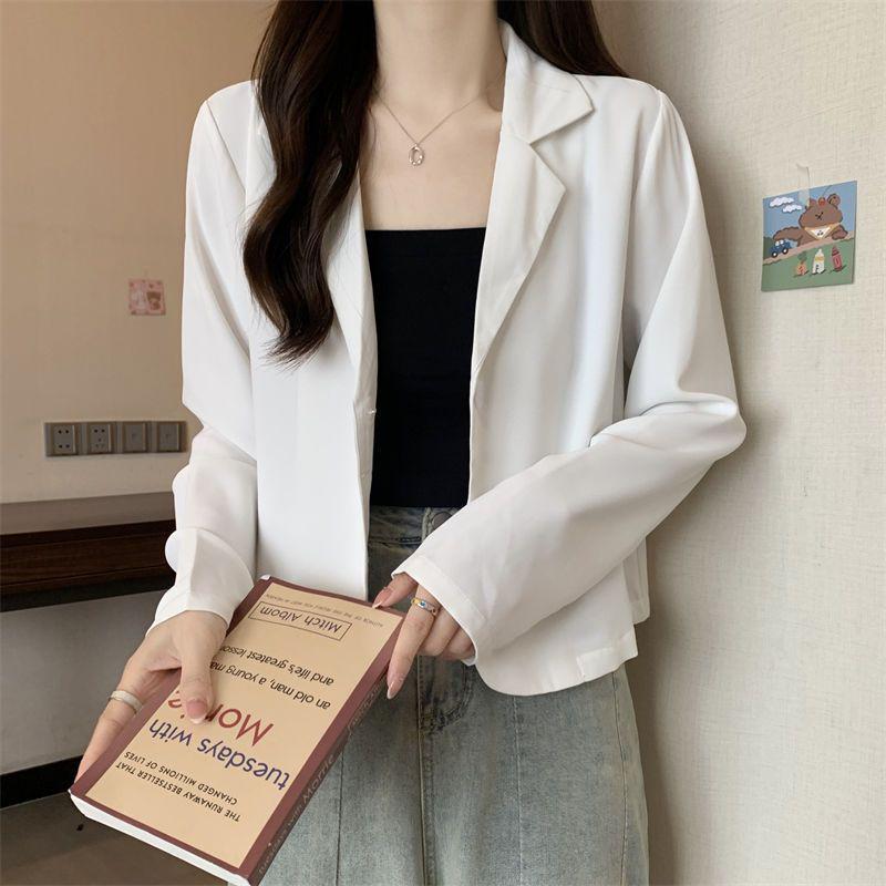 Petite Women's Loose Fit Spring/Autumn Jacket - Long Sleeve Suit Top, Short Casual Style