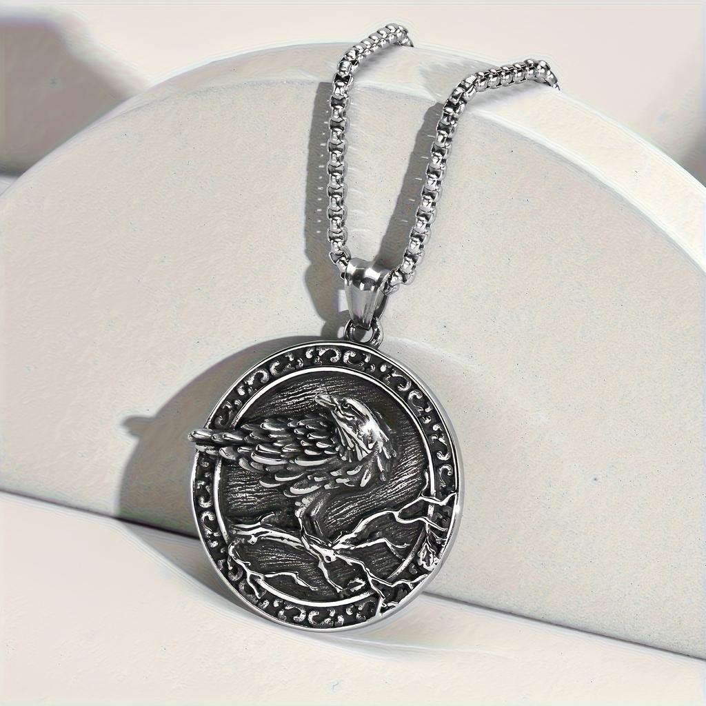 Nordic Retro Crow Dead Branch Relief Pendant Ins Hip Hop