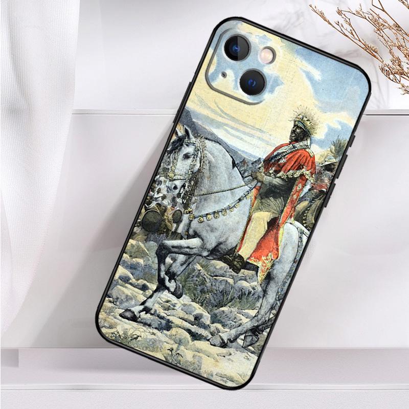 Emperor Menelik II of Ethiopia Case For iPhone 14 13 12 11 16 15 Pro Max Mini Cover X XR XS 8 7 14 16 15 Plus Accessories
