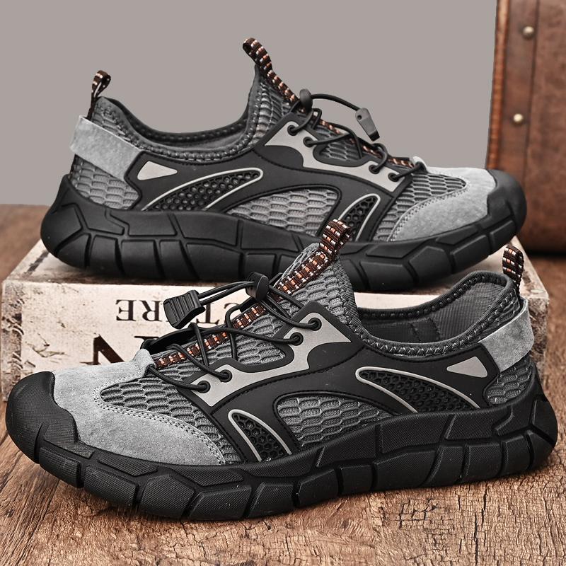 Fashion Fashion Breathable Sneakers Lightweight Mens Casual Shoes Lace Up Male Walking Trainers Quick Dry Wading Aqua Shoes Mesh Flats