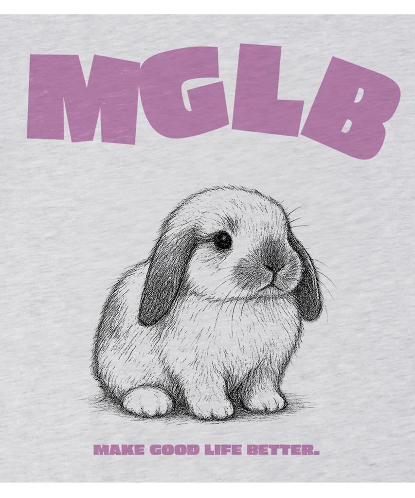 MATCHGLOBE Baby Rabbit Oversized Tee (Light Grey)
