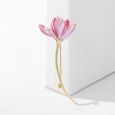Chinese Style Lotus Brooch High-End Female Elegance Simple Brooch Temperament Niche Anti-Light Pin Suit Accessories