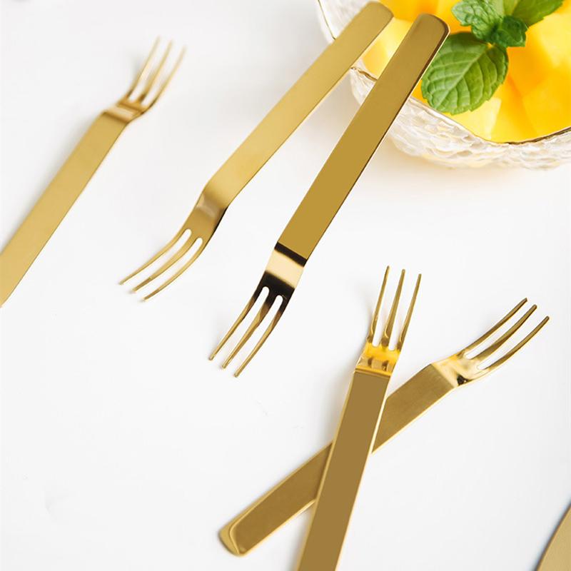 6Pcs Fruit Forks With Stand Coffee Fork Set Cake Dessert Mini Fork Afternoon Party Cutlery Snack Fork For Kitchen Dining Bar