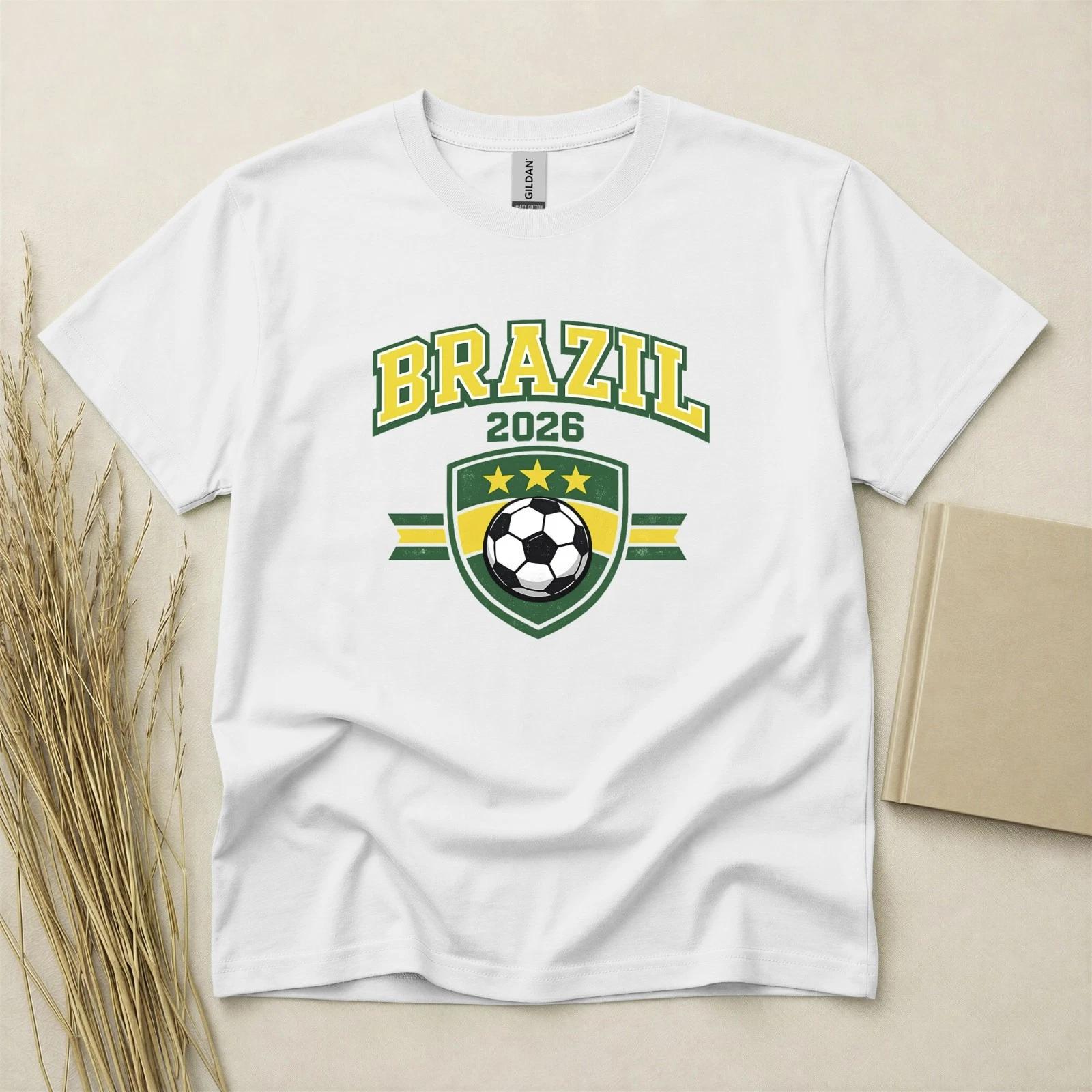 Brazil 2026 Football Fan T Shirt Soccer Supporters Gildan Cotton Family Top XL
