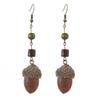 Retro Handmade Plant Fruit Earrings Pine Cone Literature and Art Chinese Medicine Dried Fruit Niche Creative Earrings Women